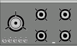 Atag HG5..M Gaskookplaat met vonkontsteking en thermo-elektrische beveiliging Kookplaat Bediening