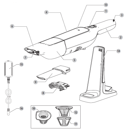 BLACK+DECKER HLVC315J10 Type 1 (QU) DUSTBUSTER onderdelen en accessoires