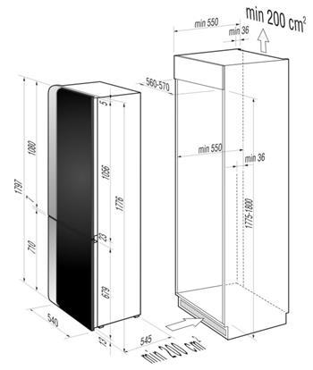 Gorenje HZI2986/02 RKI-ORA 227800 Koelkast Deurscharnier